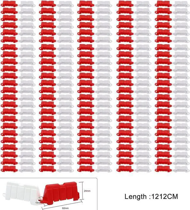 Alt view image 2 of 6 - Hobby Fans 120 Pieces RC Car Racing Track Drift Runway Drift Field Fence for 1/14 1/16 1/18 1/24 1/28 Mini RC Car (Red+White)