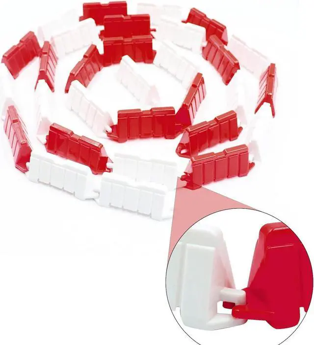 Alt view image 3 of 6 - Hobby Fans 120 Pieces RC Car Racing Track Drift Runway Drift Field Fence for 1/14 1/16 1/18 1/24 1/28 Mini RC Car (Red+White)
