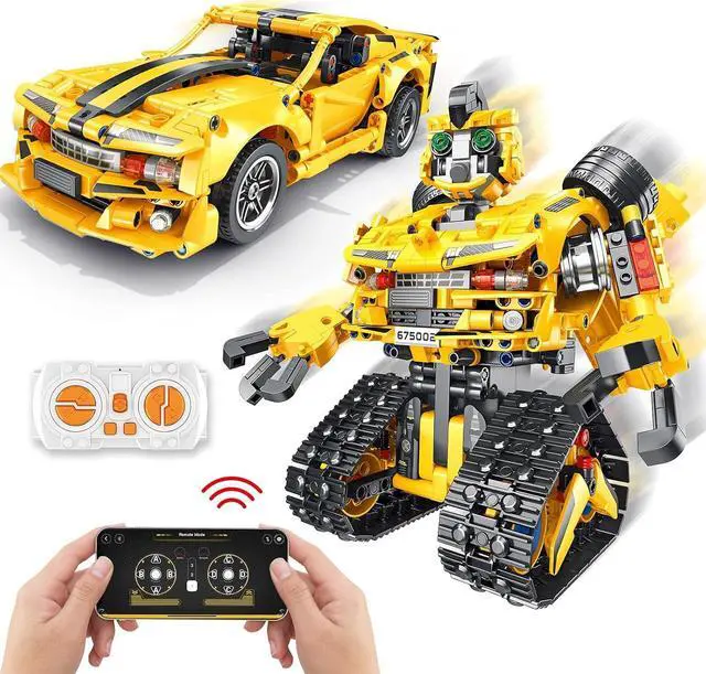2-in-1 Build a Robot Kit,901 Pieces Remote & APP Controlled Robot or Race Car,Robotic Building Blocks Toys STEM Projects for Kids Ages 8 9 10 11 12 13 14,Chirstmas Birthday Gift for Boys
