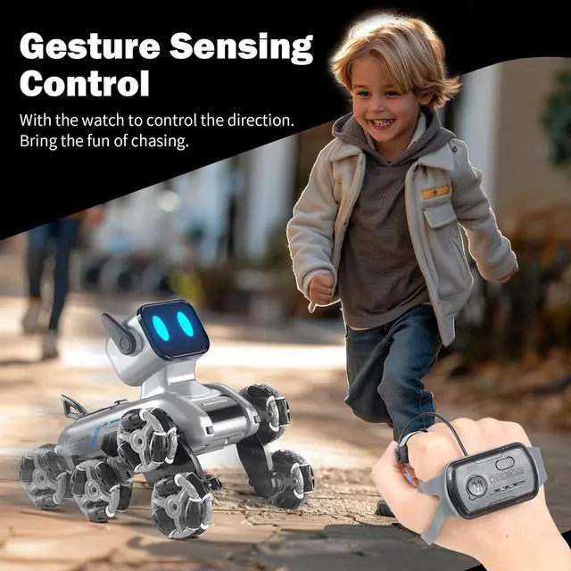 Alt view image 4 of 6 - 8WD Remote Control Car for Boys Toys Age 4-6, Gesture Sensing Stunt Rc Cars Dog for Kids 8-10, RC Car for Boys 5-7,Boys Birthday Gifts 8-12