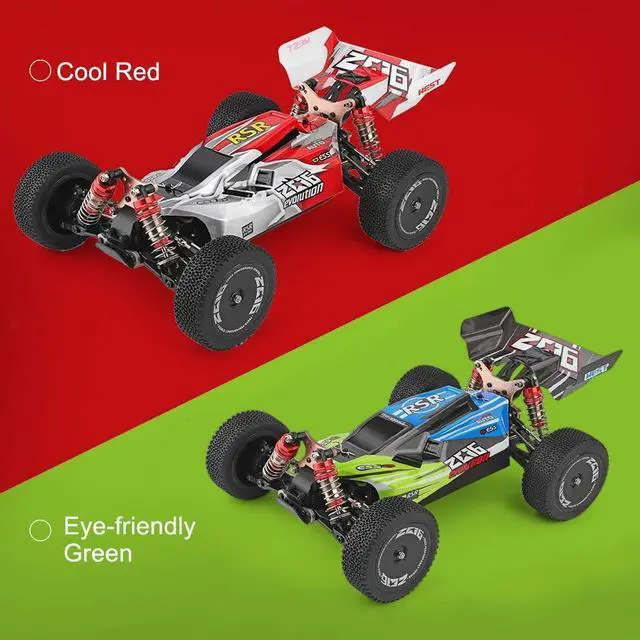 Alt view image 2 of 7 - GoolRC WLtoys 144001 RC Car, 4WD 2.4GHz 60km/h High Speed Remote Control Car Off-Road RC Trucks, 1:14 Scale RC Buggy with RTR Aluminum Alloy Chassis 550 Motor Gifts for Adults