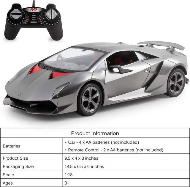 Alt view image 2 of 7 - Vokodo RC Super Car 1:18 Scale Remote Control Full Function Easy to Operate Kids Toy Exotic Sports Model with Working LED Headlights Luxury Race Vehicle for Children Boys and Girls