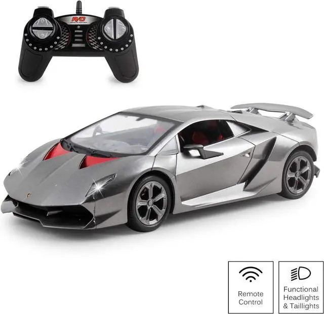 Alt view image 7 of 7 - Vokodo RC Super Car 1:18 Scale Remote Control Full Function Easy to Operate Kids Toy Exotic Sports Model with Working LED Headlights Luxury Race Vehicle for Children Boys and Girls