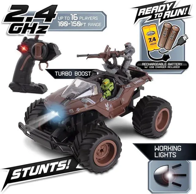 Alt view image 3 of 6 - NKOK Halo Infinite RC: UNSC Warthog Mud Hog - Stunt Performing, Master Chief & Spartan, 2.4 GHz Radio Control Vehicle