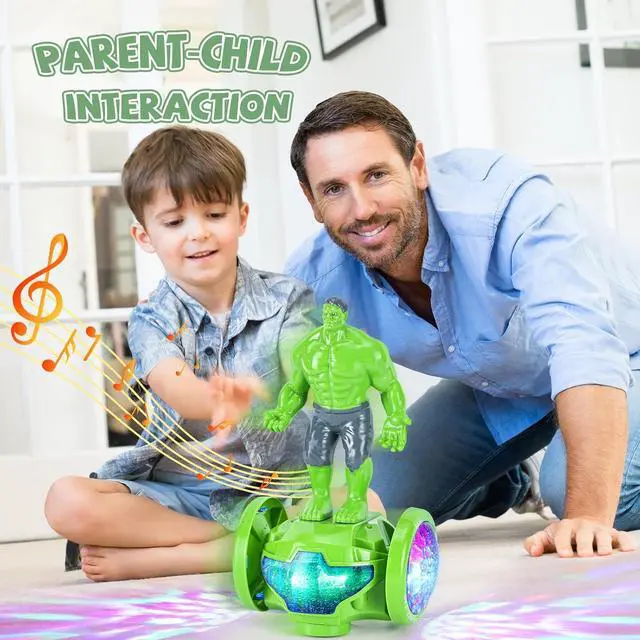 Alt view image 2 of 7 - Robot Toys for Boys Girls 4-6 Years Old,Kids Toys Car with Music and Lights,Interactive Electric Toy Bump and Go Cars for Toddlers 3-5,Birthday for 2 3 4 5 6 Year Old Kids (Green)