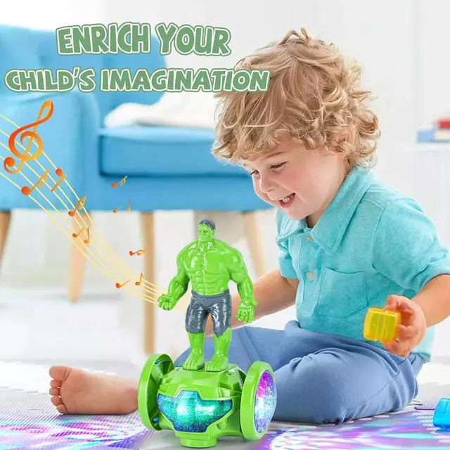 Alt view image 3 of 7 - Robot Toys for Boys Girls 4-6 Years Old,Kids Toys Car with Music and Lights,Interactive Electric Toy Bump and Go Cars for Toddlers 3-5,Birthday for 2 3 4 5 6 Year Old Kids (Green)