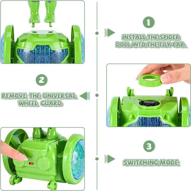 Alt view image 5 of 7 - Robot Toys for Boys Girls 4-6 Years Old,Kids Toys Car with Music and Lights,Interactive Electric Toy Bump and Go Cars for Toddlers 3-5,Birthday for 2 3 4 5 6 Year Old Kids (Green)