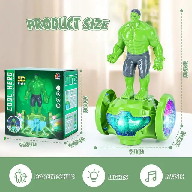 Alt view image 6 of 7 - Robot Toys for Boys Girls 4-6 Years Old,Kids Toys Car with Music and Lights,Interactive Electric Toy Bump and Go Cars for Toddlers 3-5,Birthday for 2 3 4 5 6 Year Old Kids (Green)