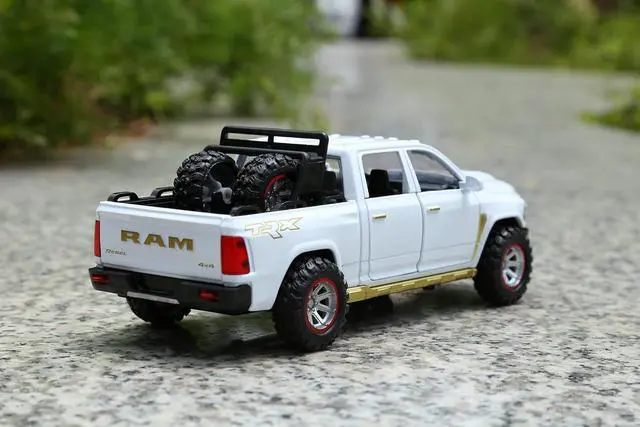 Alt view image 7 of 7 - SASBSC RAM 1500 Toy Trucks for Boys Age 3-5 Pickup Truck Toys for 3 4 5 6 7 8 Year Old Boys Diecast Trucks with Light and Sound Metal Toy Trucks Pull Back Toy Cars for 3+ Years Kids Gifts