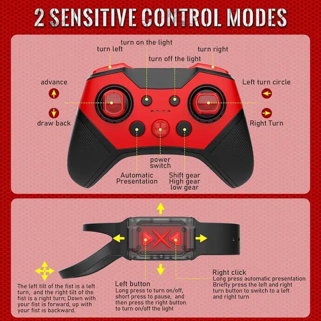 Alt view image 7 of 7 - Amphibious RC Car with Lights for Kids 6-12 Year Old Gesture Sensor RC Stunt Cars Boat 4WD 2.4GHz Waterproof Hand Controlled Remote Control Car 360° Rotating Water Beach Pool Toys Gift for Boys Girls