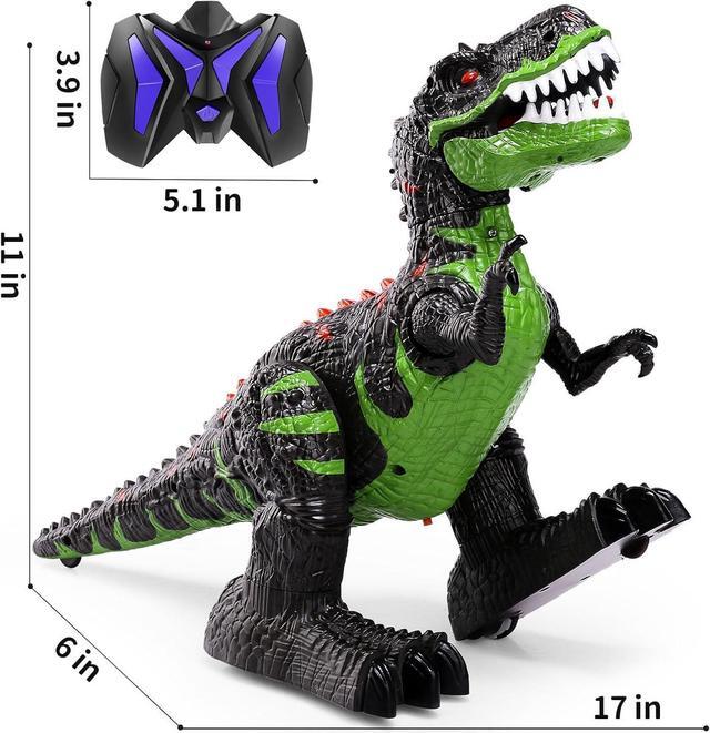 Alt view image 2 of 7 - TEMI Remote Control Dinosaur Toys for Boys 3 4 5 6 7 8 Years, Electric Stunt RC Walking T-rex Toy with Light and Sounds, Rechargeable Battery, 360° Rotating, Birthday Gift for Kids