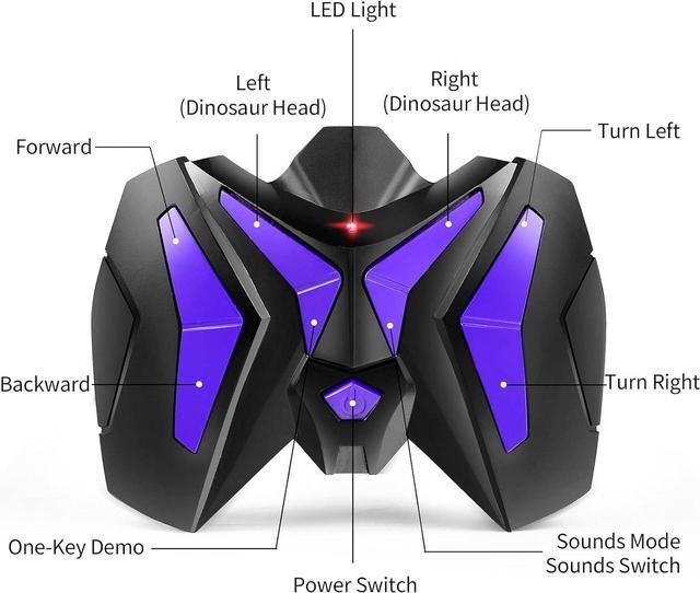 Alt view image 4 of 7 - TEMI Remote Control Dinosaur Toys for Boys 3 4 5 6 7 8 Years, Electric Stunt RC Walking T-rex Toy with Light and Sounds, Rechargeable Battery, 360° Rotating, Birthday Gift for Kids