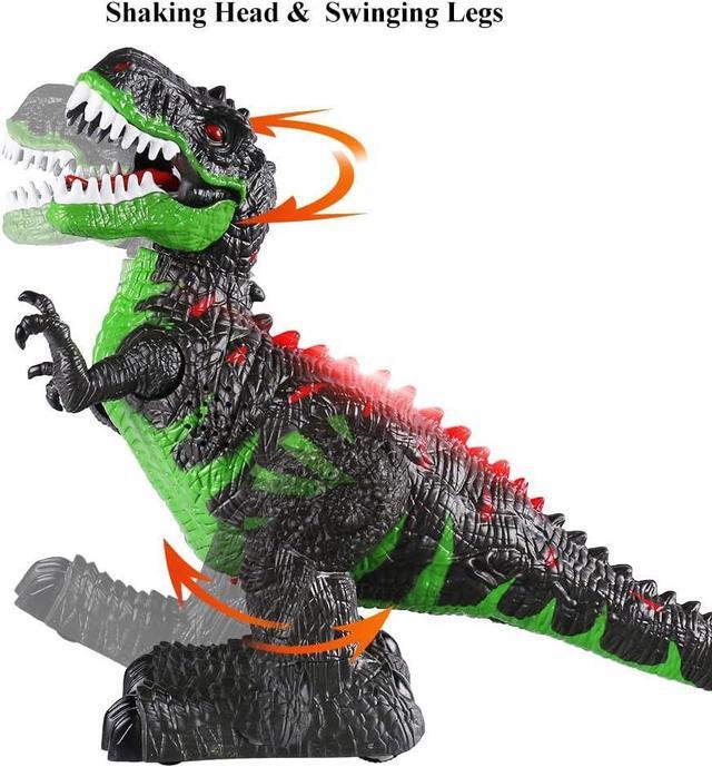 Alt view image 6 of 7 - TEMI Remote Control Dinosaur Toys for Boys 3 4 5 6 7 8 Years, Electric Stunt RC Walking T-rex Toy with Light and Sounds, Rechargeable Battery, 360° Rotating, Birthday Gift for Kids