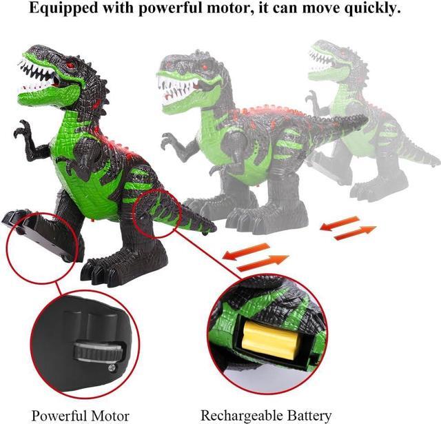 Alt view image 7 of 7 - TEMI Remote Control Dinosaur Toys for Boys 3 4 5 6 7 8 Years, Electric Stunt RC Walking T-rex Toy with Light and Sounds, Rechargeable Battery, 360° Rotating, Birthday Gift for Kids