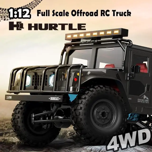 Alt view image 2 of 5 - The perseids RC Truck RC Rock Crawler 1/12 Full Scale 4WD Remote Control Car Racing Vehicle Semi Truck and Trailer, 20km/h Offroad RC Truck RTR Climb Model Toys Hobby Grade RC Crawler with Metal