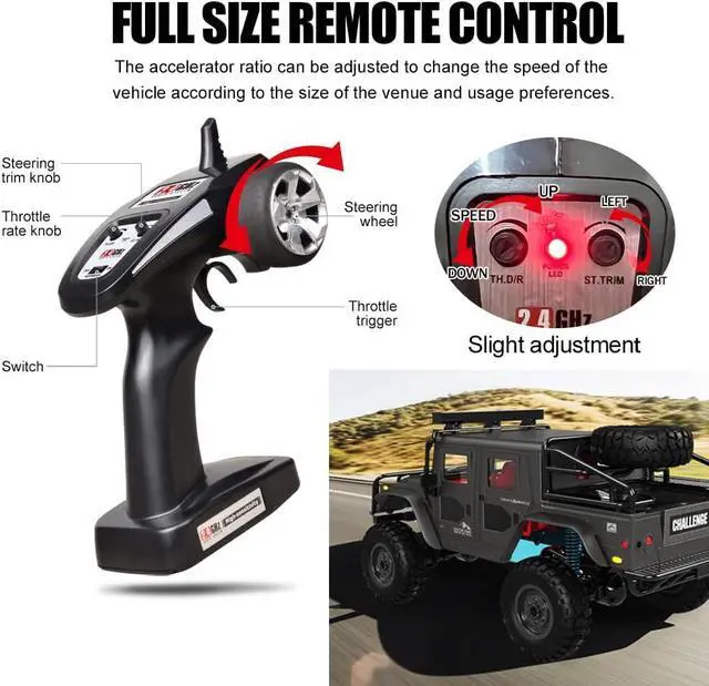 Alt view image 4 of 5 - The perseids RC Truck RC Rock Crawler 1/12 Full Scale 4WD Remote Control Car Racing Vehicle Semi Truck and Trailer, 20km/h Offroad RC Truck RTR Climb Model Toys Hobby Grade RC Crawler with Metal