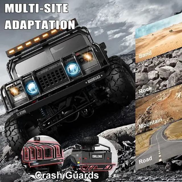 Alt view image 3 of 5 - The perseids RC Truck RC Rock Crawler 1/12 Full Scale 4WD Remote Control Car Racing Vehicle Semi Truck and Trailer, 20km/h Offroad RC Truck RTR Climb Model Toys Hobby Grade RC Crawler with Metal