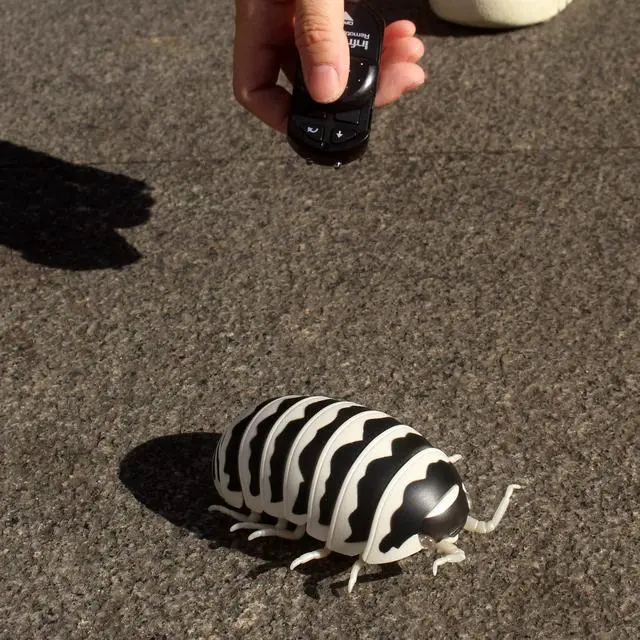 Alt view image 3 of 6 - Tipmant RC Bug Remote Control Worm Realistic Pillbug Electronic Animal Prank Toy Insect Car Vehicle Kids Birthday Gifts (Black & White)