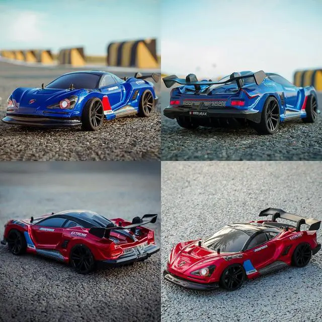 Alt view image 6 of 6 - Remote Control Car RC Drift Car, 1:16 Rechargeable High Speed RC Cars Toys 4WD 2.4GHz Full Scale Blue RC Racing Cars with LED Lights Two Batteries for Boys and Adults