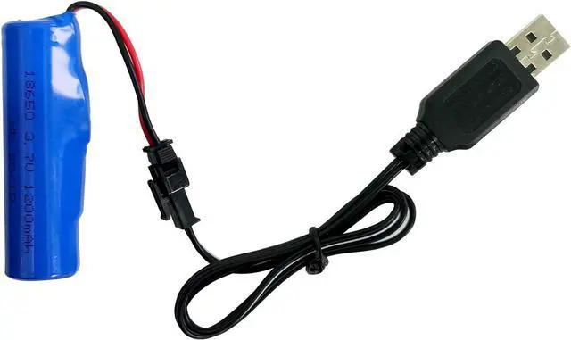 Alt view image 4 of 5 - 3PCS 3.7V 1200mAh Lithium Battery with 3PCS USB SM Charger for DE45 DE42 Remote Control Car 1:14 Off-Road Vehicle Four-Wheel Drive High-Speed Climbing Drift Racing Vehicle