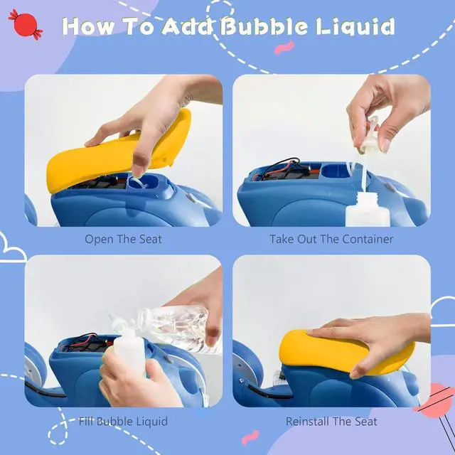 Alt view image 6 of 6 - 6V Electric Baby Balance Bike with Bubble Machine,4 in 1 Toddler Balance Bike w/Remote for 1 Year Old Boys Girls Kids Bubble Bike Ride on Toys w/Powered Motor,Music,LED Lights (Blue&Red)