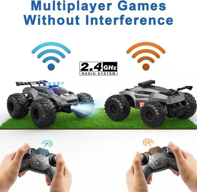 Alt view image 4 of 6 - Remote Control Car - 20km/h 2.4GHz High Speed RC Cars Offroad with RBC &Headlights &Headlamps, Toy Car Gift for 3 4 5 6 7 8 9 10-12 Year Old Boys Girls Kids