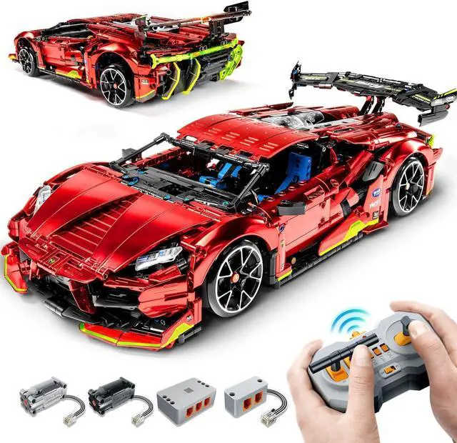 Main image of BAV Plated Sports Car Building Sets with Electric Chassis Lifting, Colletible Building Model for Adults, 1:10 Scale Electric Driftable Remote Control Technic Sports Car for Adults Men Teens.
