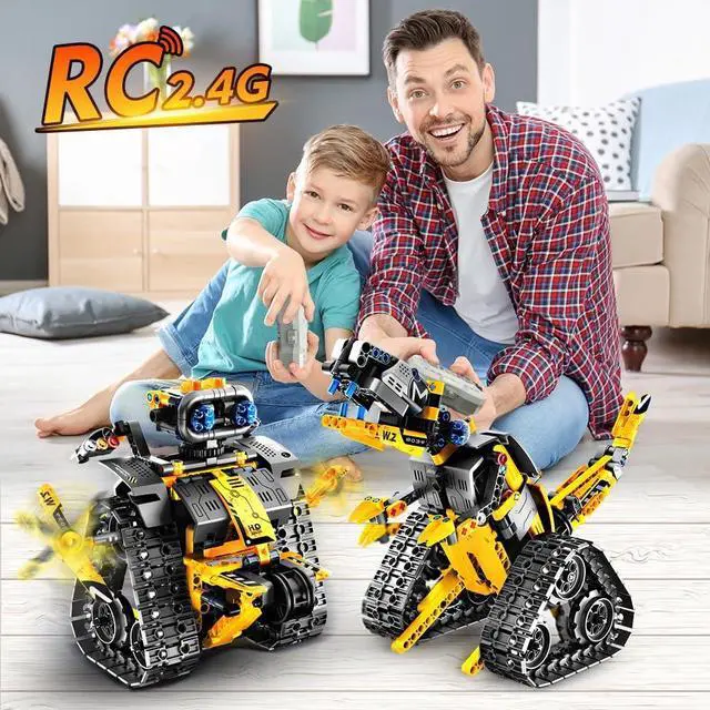 Alt view image 5 of 7 - Robot Toys for Kids Building Set, 520 PCS App & Remote Control Robotics Kit, 5-in-1 RC Wall Robot Engineer Robot Dinosaur Building Block Toy Gift for Kids 6 7 8 9 10 11 12+ Years Old Boys Girls