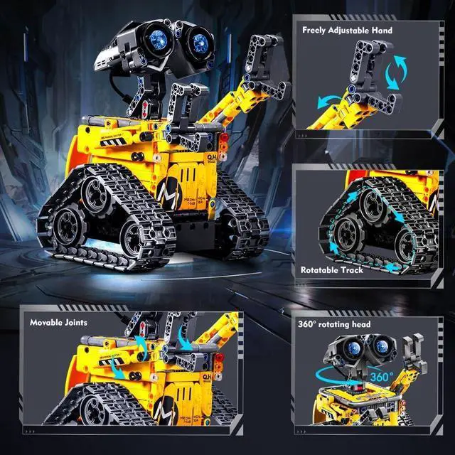 Alt view image 4 of 7 - Robot Toys for Kids Building Set, 520 PCS App & Remote Control Robotics Kit, 5-in-1 RC Wall Robot Engineer Robot Dinosaur Building Block Toy Gift for Kids 6 7 8 9 10 11 12+ Years Old Boys Girls