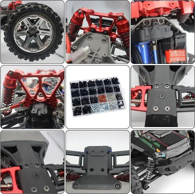 Alt view image 3 of 6 - 1000pcs RC Screw Kit RC Car Tool Kit, Hardware Fasteners for Traxxas Arrma Redcat Axial RC4WD HSP HPI SCX10 Losi 1/8 1/10 1/12 1/16 RC Cars Trucks Crawler, RC Screws Accessories