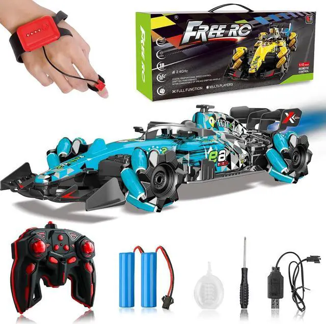 Main image of Gesture Sensing Remote Control Car, F1 RC Stunt Car 1:14 Scale 4WD 2.4GHz 360 ° Rotating RC Cars Toy for Kids with Spray Lights RC Drift Car Boys Girls Gifts Birthday Xmas for 6-12 Year Old
