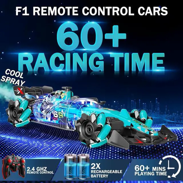 Alt view image 3 of 6 - Gesture Sensing Remote Control Car, F1 RC Stunt Car 1:14 Scale 4WD 2.4GHz 360 ° Rotating RC Cars Toy for Kids with Spray Lights RC Drift Car Boys Girls Gifts Birthday Xmas for 6-12 Year Old