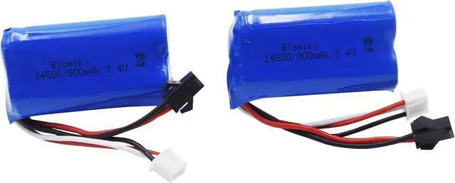 Alt view image 6 of 7 - Blomiky 7.4V 600mAh Li-ion Rechargeable Battery Compatible with WPL C24 D12 RC Truck / D12 Battery 2