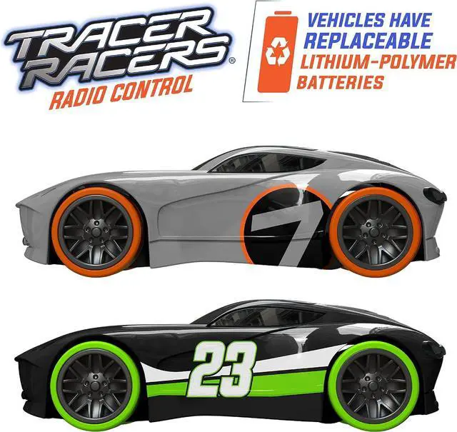 Alt view image 4 of 7 - Remote Control Cordless Glow in The Dark High-Speed Super Loop Speedway Track Set with Two Cars for Dual Racing, Glow Blue