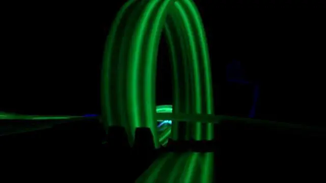 Alt view image 7 of 7 - Remote Control Cordless Glow in The Dark High-Speed Super Loop Speedway Track Set with Two Cars for Dual Racing, Glow Blue