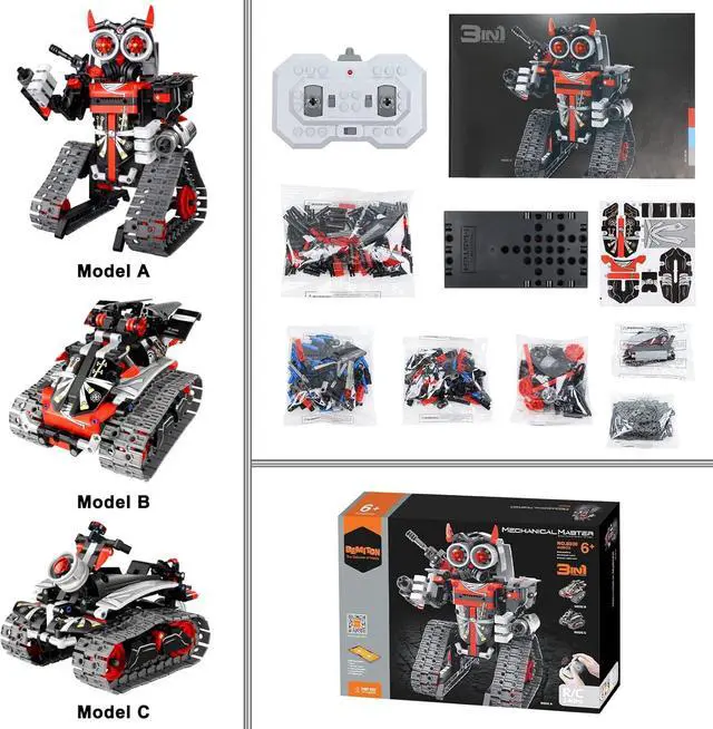 Alt view image 7 of 7 - BEMITON Robot Building Toys STEM Projects for Kids Ages 6-10 8-12 and up, 3 in 1 Remote Control Car Coding Set, Educational Robotics Science Kit, Birthday for Teen Boys Girls