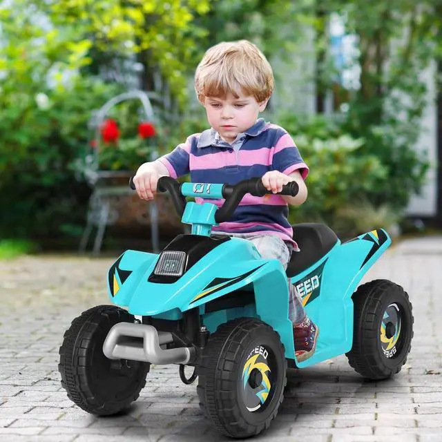 Alt view image 2 of 7 - HONEY JOY Ride On ATV, 6V Mini Off-Road Battery Powered Motorized Quad for Kids, 2 Speeds, Anti-Slip Wheels, RWD 4-Wheeler Electric Ride On Toy Car for Toddlers (Blue)