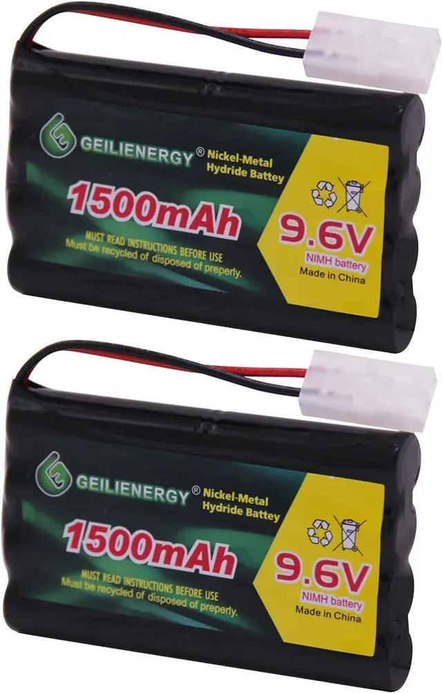 Main image of 2 Pack 9.6V 1500mAh NI-MH Rechargeable Battery Pack Tamiya Plug for RC Car Boats Robots