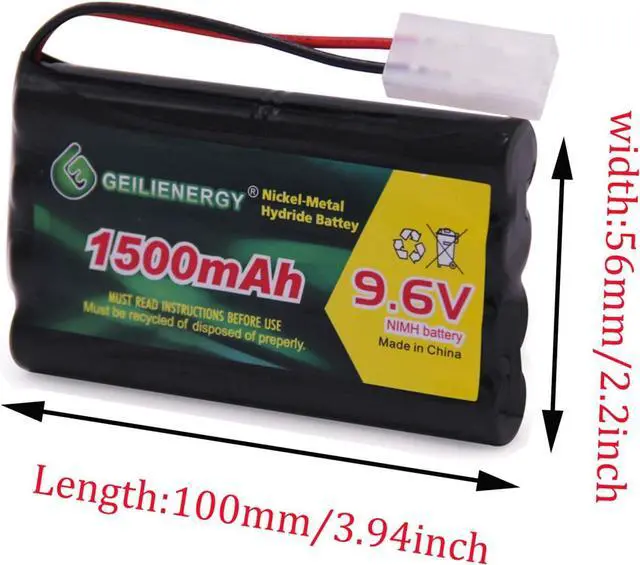 Alt view image 2 of 4 - 2 Pack 9.6V 1500mAh NI-MH Rechargeable Battery Pack Tamiya Plug for RC Car Boats Robots