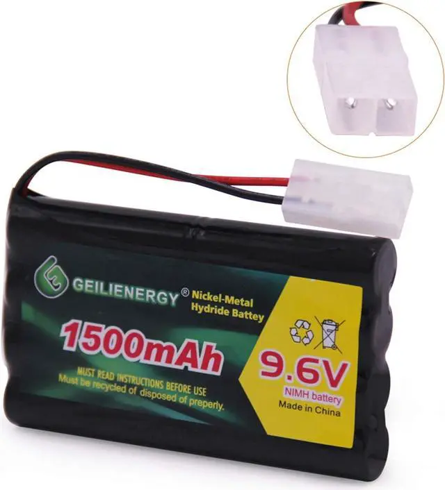 Alt view image 3 of 4 - 2 Pack 9.6V 1500mAh NI-MH Rechargeable Battery Pack Tamiya Plug for RC Car Boats Robots