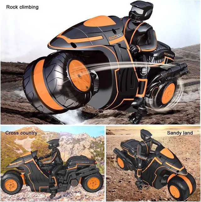 Alt view image 4 of 7 - Remote Control Motorcycles, 360° Spinning Action Rotating Drift Stunt Motorbike 2WD High Speed Rc Motorbikes 2.4Ghz Radio Control Motorcyle with Riding Figure Toys for Kids Boys