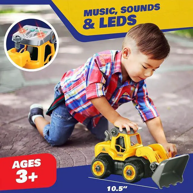 Alt view image 6 of 6 - USA Toyz Lil Builders Take Apart Construction Toy for Kids - 4-in-1 Take Apart Truck with Drill, 34pc RC Truck STEM Toy Construction Vehicle Building Take Apart Toys with Electric Drill Remote Control