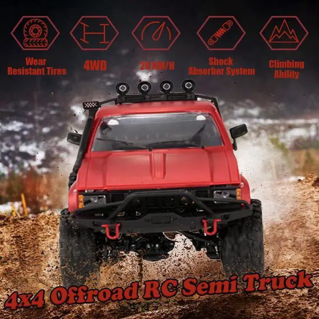 Alt view image 3 of 7 - The perseids RC Crawler Offroad RC Truck WPL C14 RC Rock Crawler 4x4 1/16 Scale Remote Control Trucks, 2.4G Semi Trucks All Terrain Car RTR Hobby RC Pickup for Adults