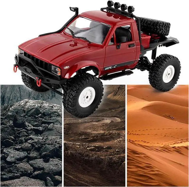Alt view image 7 of 7 - The perseids RC Crawler Offroad RC Truck WPL C14 RC Rock Crawler 4x4 1/16 Scale Remote Control Trucks, 2.4G Semi Trucks All Terrain Car RTR Hobby RC Pickup for Adults