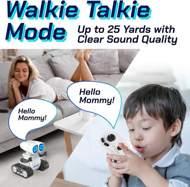Alt view image 2 of 7 - RC Robot Toys for Kids - Rechargeable Walkie Talkie Remote Control Toy for Boys Girls - with Gesture Sensing Dance Move Music LED Eye - Gift Present for Christmas Birthdays