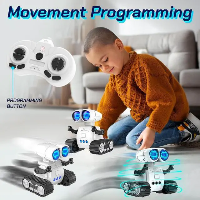 Alt view image 4 of 7 - RC Robot Toys for Kids - Rechargeable Walkie Talkie Remote Control Toy for Boys Girls - with Gesture Sensing Dance Move Music LED Eye - Gift Present for Christmas Birthdays