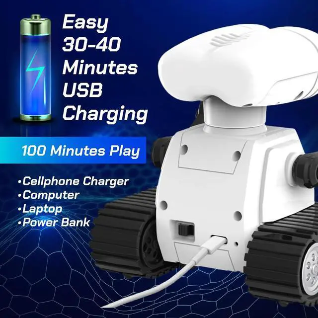 Alt view image 7 of 7 - RC Robot Toys for Kids - Rechargeable Walkie Talkie Remote Control Toy for Boys Girls - with Gesture Sensing Dance Move Music LED Eye - Gift Present for Christmas Birthdays