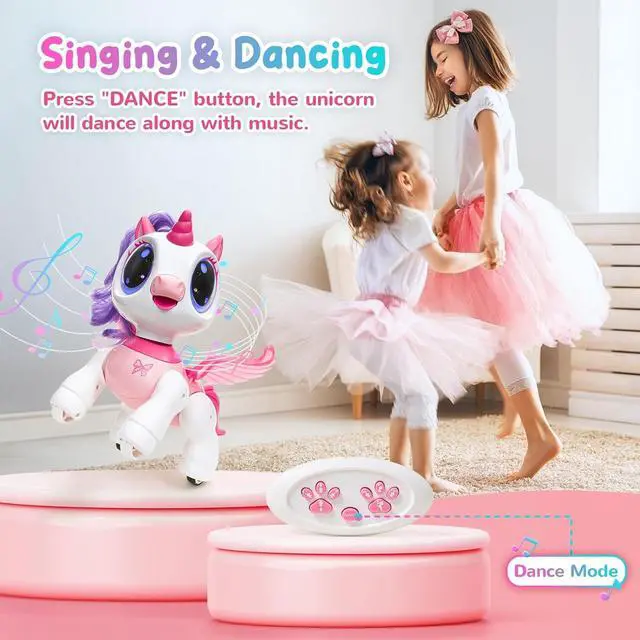 Alt view image 7 of 7 - SGILE Unicorn Toy for Girls Robot Pet for Kids Age 3 4 5 6 7 8 Years with Music Dance Walk and Interactive Gesture Sense Program Treats, Preschool STEM Learning Remote Control Toy for Toddler Pink