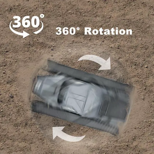 Alt view image 5 of 6 - RC Tank Car, 1:12 Remote Control Crawler 12KM/H High Speed Tank, 2.4Ghz RC Rock Crawler Off-Road 4WD 360°Rotating Drifting Car with Rechargeable Battery,Military Truck Toy for Adults and Kids