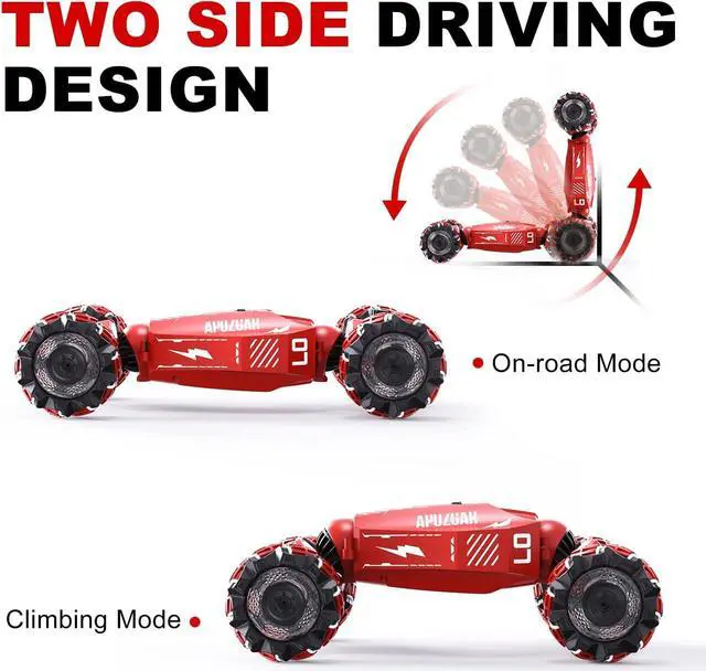 Alt view image 6 of 6 - Upgraded Hand Gesture Sensing RC Stunt Car with Lights Music, Spray Drift Hand Gesture RC Car 360° Spins All Terrains Hand Controlled Car Toys for 6 7 8 9 10 Year Old Boys
